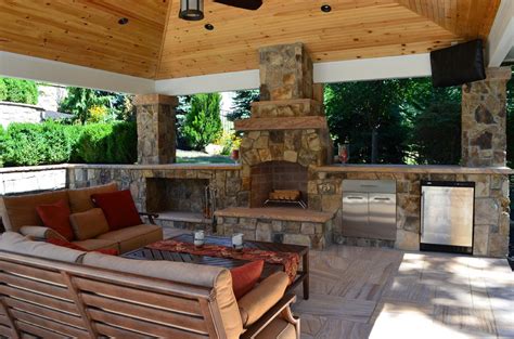 Outdoor Kitchen And Fireplace