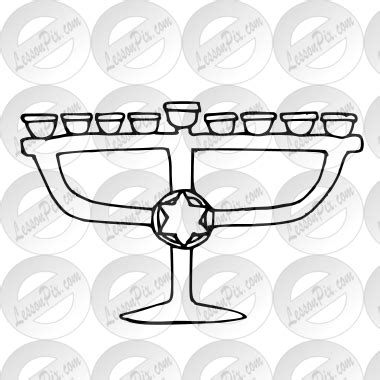 Menorah Outline for Classroom / Therapy Use - Great Menorah Clipart