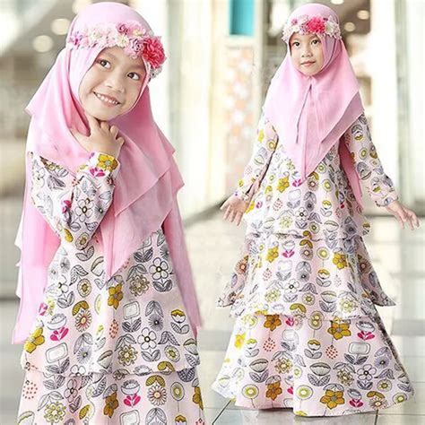 Traditional cartoon Kids clothing Fashion Child Abaya Muslim + Hijab ...