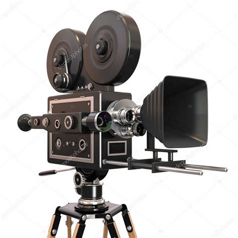 Vintage movie camera on white background. 3d Stock Photo by ©maxxyustas ...