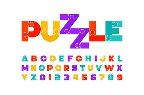 Puzzle Font Stock Illustration - Download Image Now - iStock