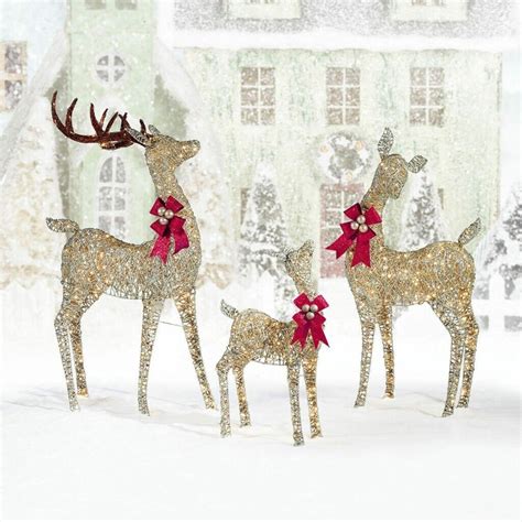 CHRISTMAS REINDEER FAMILY SET OF 3 DEER INDOOR/OUTDOOR 650 LED LIGHTS CHRISTMAS | in Mill Hill ...