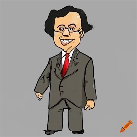 Cartoon drawing of gustavo petro urrego