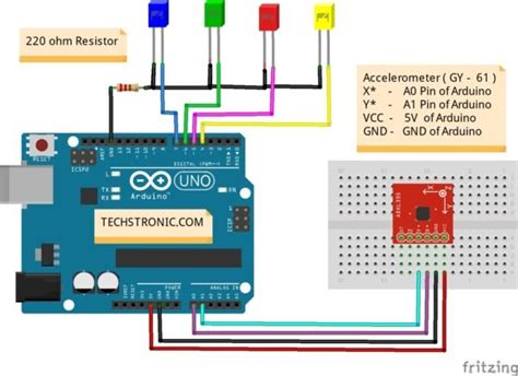 Arduino with Accelerometer Tutorial | Arduino ADXL335 Detail