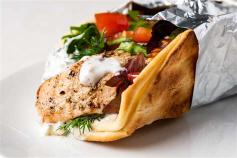 Greek Chicken Souvlaki Gyro Wrap Recipe