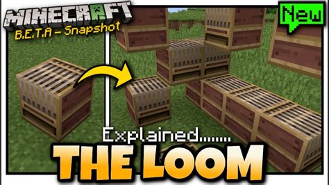 Minecraft - THE LOOM - Explained [ New 1.8 & 1.14 Block ] Bedrock / Java / Console - YouTube