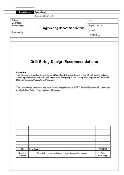 Drill String Design Calculations Pdf - Design Talk