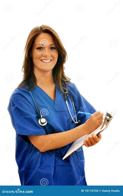 Smiling Female Nurse with Stethoscope Stock Photo - Image of clinical ...