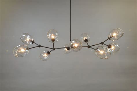 10 Globe Hand Blown Glass Staccato Branch Chandelier Hanging Light ...