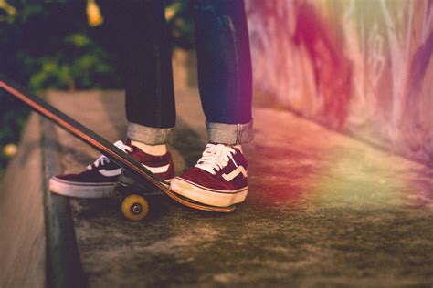 Free Images : shoe, photography, skateboard, skate, jeans, sneaker, red, color, longboard ...