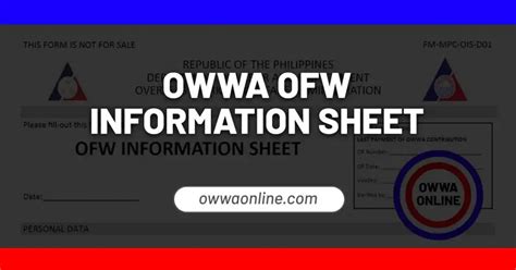 Download OFW Information Sheet (OWWA Membership Form) - OWWA Online