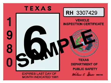 1980 Texas Inspection Sticker - $25.00 : Bob Hoyts Classic Inspection Stickers, Add a Final ...