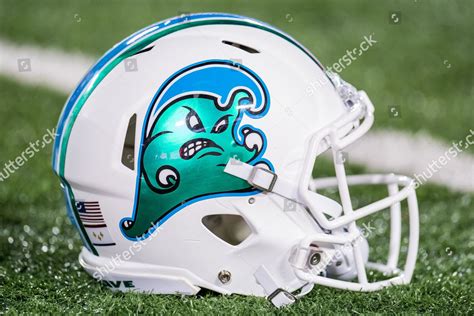 Tulane Green Wave helmet sits on sideline Editorial Stock Photo - Stock ...