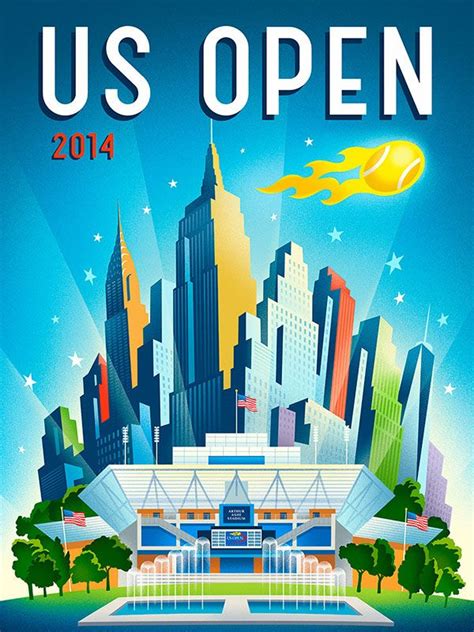 2014 US Open Tennis Theme Art by Michael Crampton, via Behance | Tennis ...