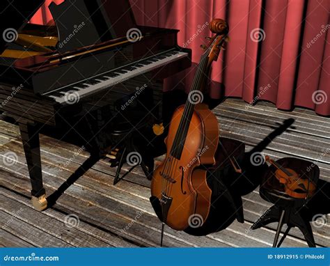 Piano, Cello And Violin Stock Photography | CartoonDealer.com #18911384