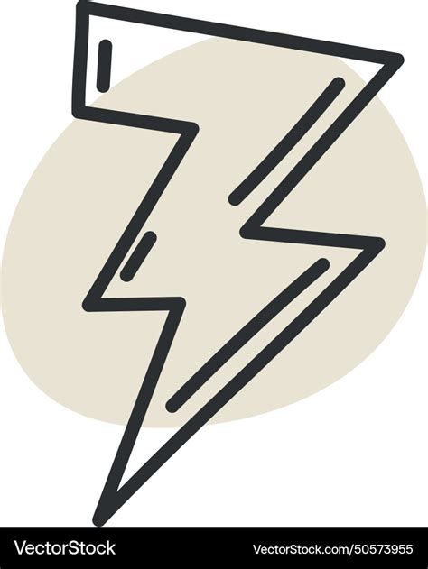 Thunderbolt sketch icon hand draw Royalty Free Vector Image