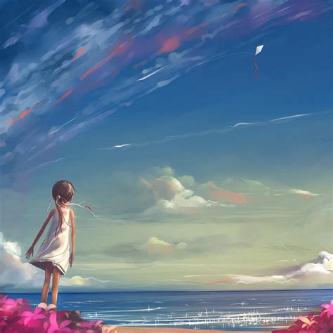 Anime Girl Sky And Ocean Digital Art by Armand Michel - Fine Art America