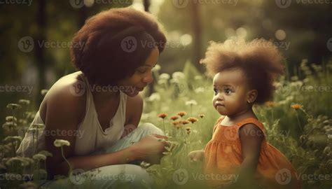 Mother and child spending quality time together in a natural setting ...