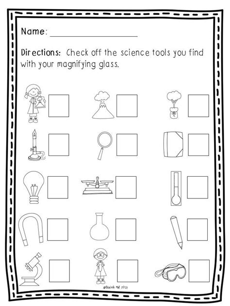 First Grade Science Tools Worksheet - Scienceworksheets.net