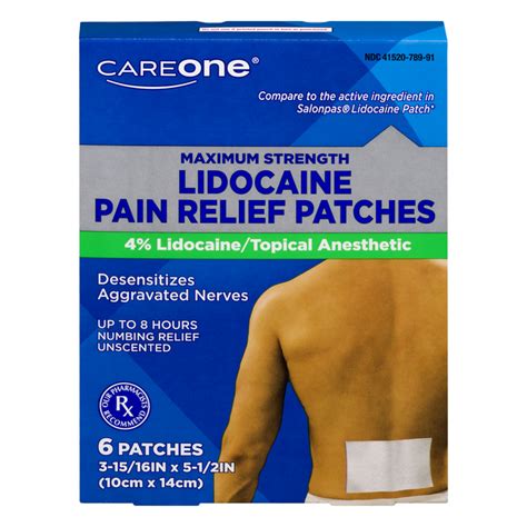 Save on CareOne Lidocaine Pain Relief Patches Maximum Strength Order Online Delivery | Food Lion