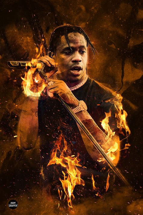 Travis Scott Fire Wallpaper on Behance