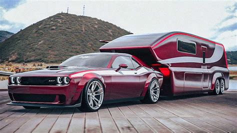 Dodge Challenger Is Ready To Camp In Style With Sleek Travel Trailer