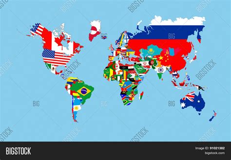 World Flags Map Vector & Photo (Free Trial) | Bigstock