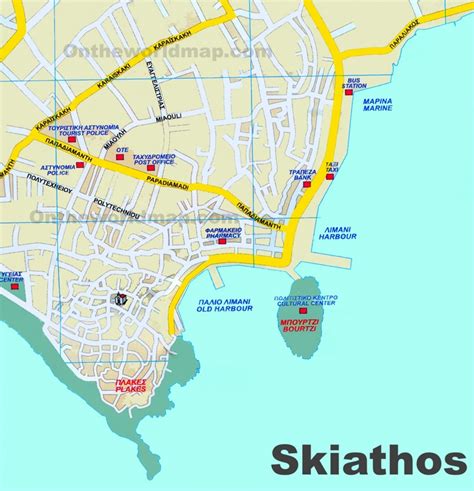 Skiathos Town tourist map - Ontheworldmap.com