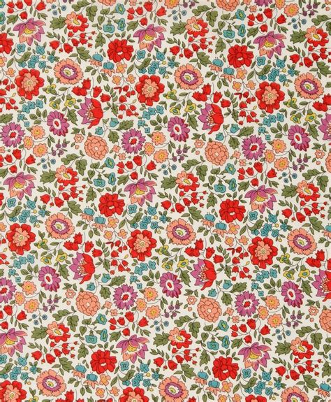 Red and Green Floral Print Fabric