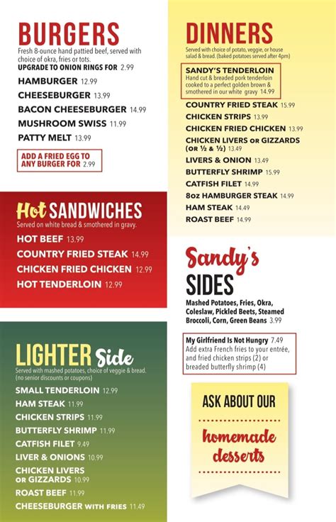 Sandy's Restaurant - Home Cooked Meals, Breakfast Anytime | Sandy's ...