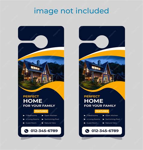 Premium Vector | Real estate door hanger design template, hotel knob design. vector door hanger.