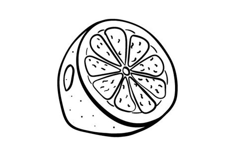 Half a Lemon Line Art SVG Cut file by Creative Fabrica Crafts ...