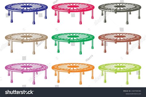 Trampoline Jumping Vector Illustration Stock Vector (Royalty Free ...