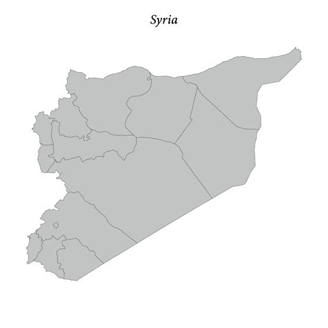 Simple flat Map of Syria with borders 35316001 Vector Art at Vecteezy