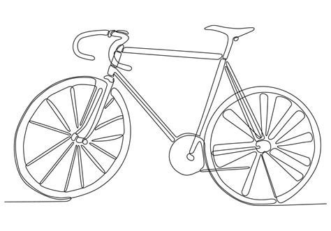 One Line Drawing or Continuous Line Art of a classic bicycle vector ...