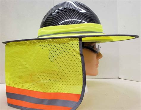 Yellow HI Visibility Reflective Hard Hat Neck Shade with Visor for Ful – RG Safety