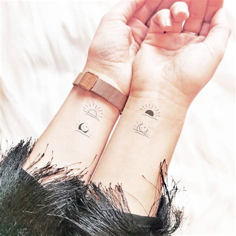 Night & Day Matching Tattoos Temporary Tattoo set of 4 - Etsy