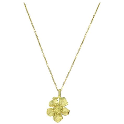 Tiffany and Co Wild Rose Flower Pendant Necklace at 1stDibs