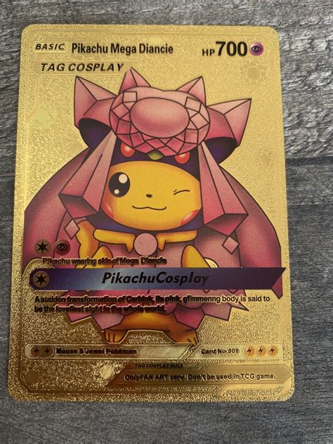 Mavin | pokemon card Pikachu Mega Diancie Gold Shiny New