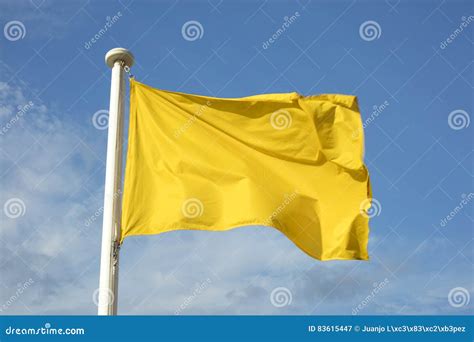 Close Up of Yellow Flag at the Beach, Warning of Sea Conditions Stock ...