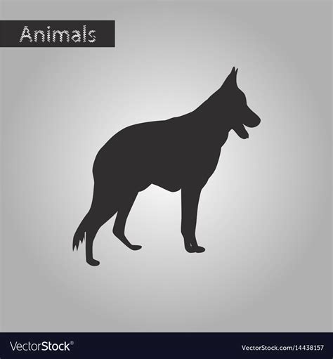 Black and white style icon german shepherd Vector Image