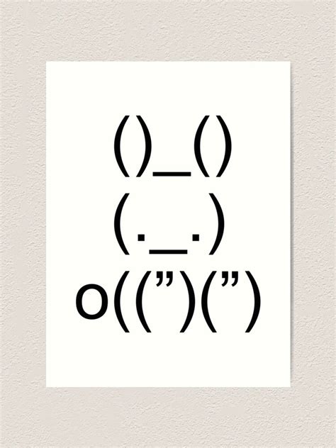 "Cute Ascii Bunny Art in black" Art Print for Sale by FoggyBreeze | Redbubble