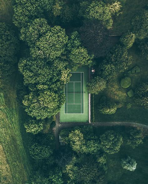 Free download | HD wallpaper: aerial photo of tennis court surrounded with trees, aerial view of ...