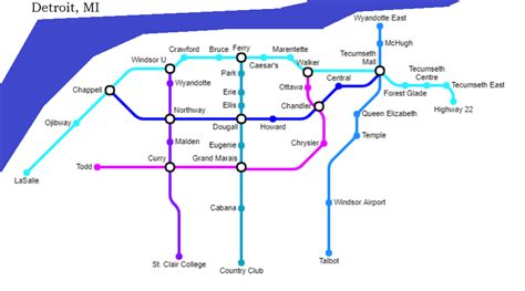 Subway Map of Windsor if every station is a Tim Hortons : r/windsorontario