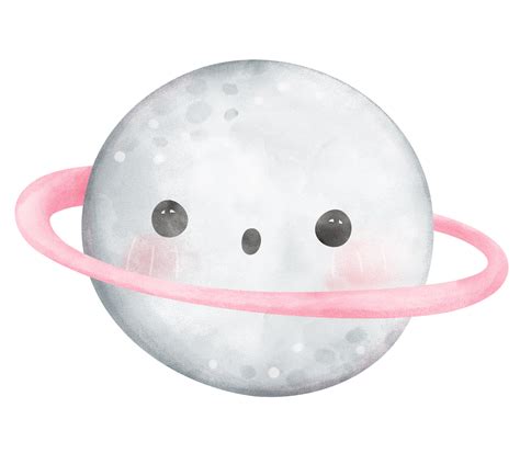 Cute saturn with ring watercolor illustration 35490246 PNG