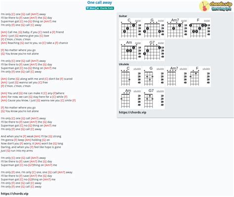 Chord: One call away - Charlie Puth - tab, song lyric, sheet, guitar ...