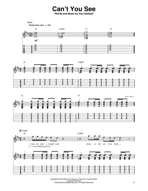 Can't You See by Marshall Tucker Band - Guitar Tab Play-Along - Guitar Instructor