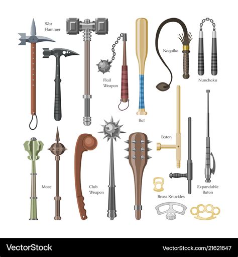 Medieval weapons ancient protection warrior Vector Image