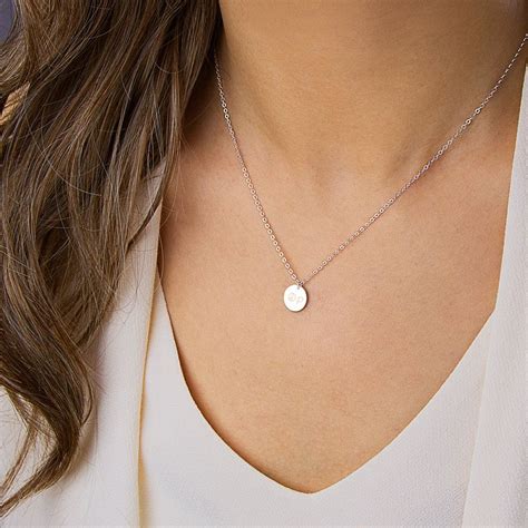 Silver circle necklace, simple silver necklace, delicate, dainty, tiny sterling silver ...