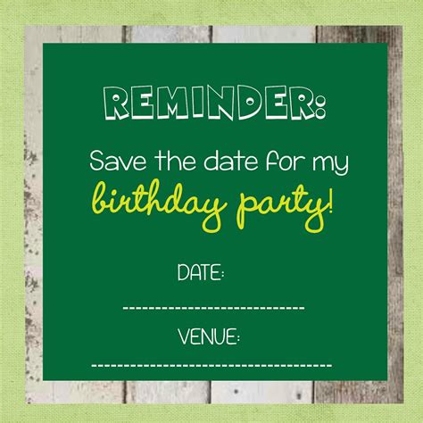 Birthday Party Save The Date Templates Free